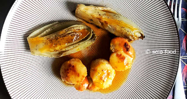 Endives (chicory) braised in honey - solo food - Recipes for One
